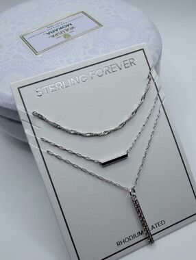 LOTTIE CZ LAYERED CHAIN NECKLACE NWT